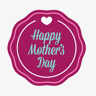 红色母亲节快乐标签免抠