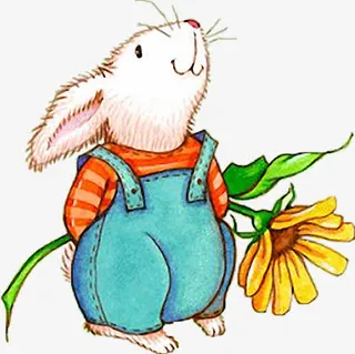 白色老鼠向日葵免抠