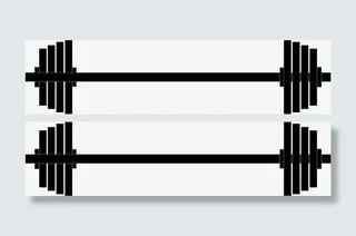 黑色扁平举重杠铃免抠