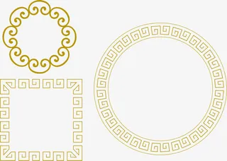 仿古经典古框免抠