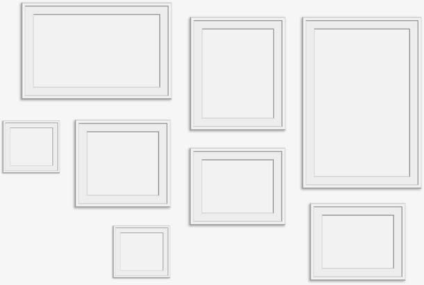 矢量照片墙相框免抠