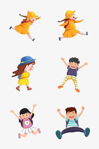 放学过六一的小孩子免抠节日六一儿童节元素