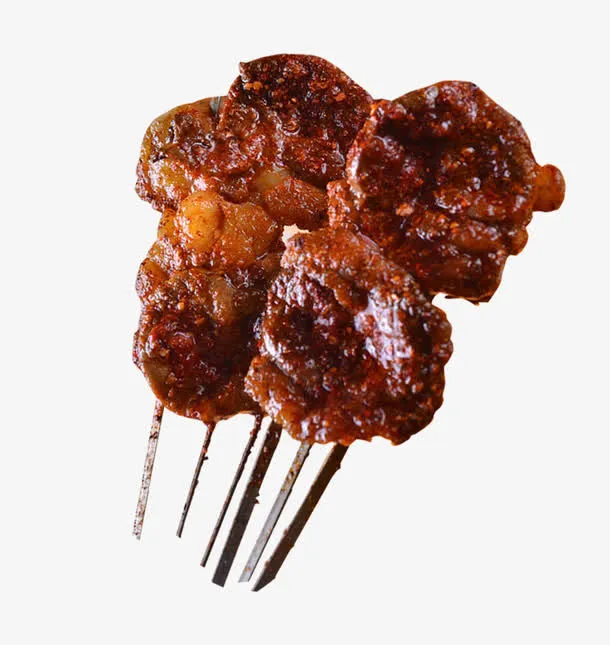 秘制烧烤羊肉串实物图免抠