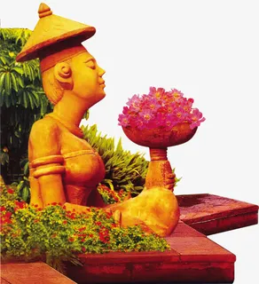 房地产东南亚风情雕像免抠