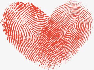 心形手指印婚庆请柬设计免抠