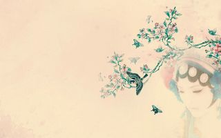 素描画中国风蕴意背景图案高清