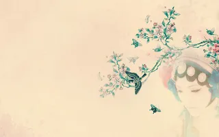 素描画中国风蕴意背景图案高清