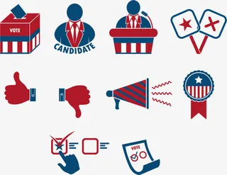 矢量图美国大选元素免抠