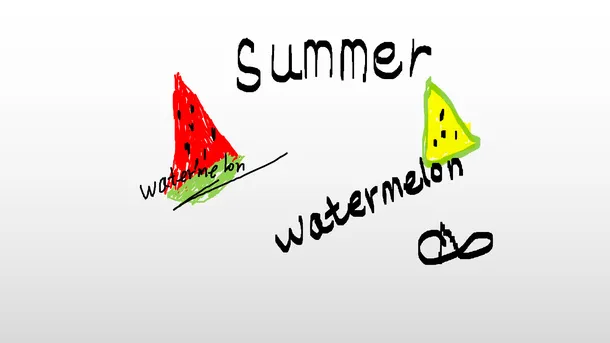 西瓜的夏天手绘小清新图片免抠