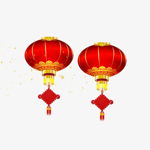 红色灯笼中国结免抠
