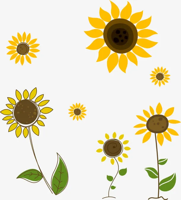 手绘黄色向日葵免抠
