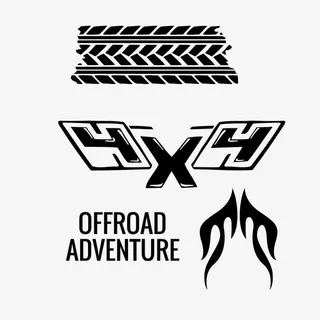 四驱越野车徽标插画免抠