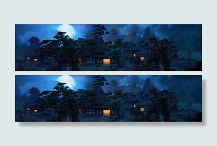 夜晚月光主页装修免抠