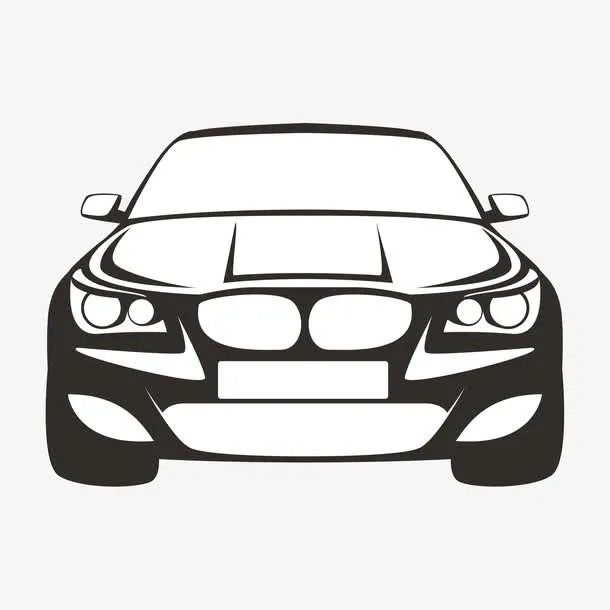 轿车车头简笔画矢量免抠