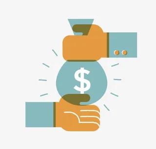 矢量卡通金钱交换素材免抠