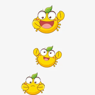卡通橙子蟹免抠