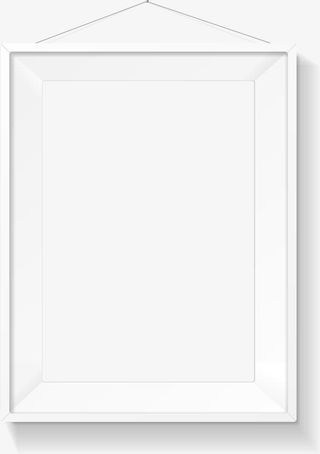 白色简约画框免抠