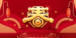 C4D建模背景图春节元素高清