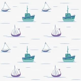 手绘帆船矢量图免抠