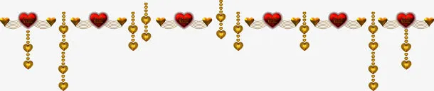 爱心手绘珠帘七夕情人节免抠