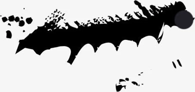 黑色卡通恐怖墨迹免抠