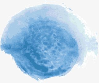 蓝色水彩墨迹免抠