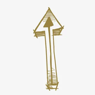 矢量棕色向上手绘箭号箭头免抠