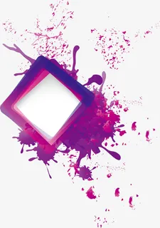 水墨画喷溅边框免抠