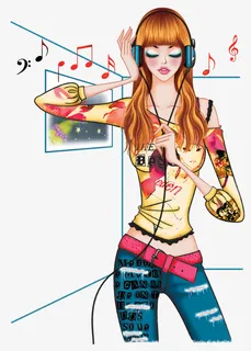 韩国时尚人物插画png图片免抠 韩国时尚人物插画png图片免抠