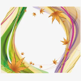 枫叶和曲线免抠