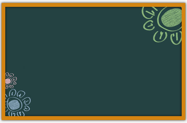 开学季手绘黑板小花免抠