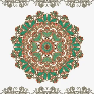 矢量复古花纹底纹免抠