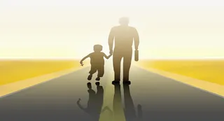 高清手绘绘画父亲节背影免抠