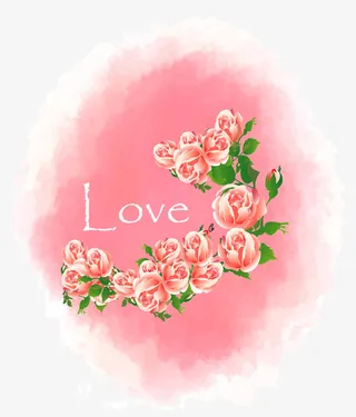 晕染效果花朵图案免抠