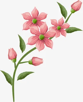 粉色清新花枝免抠