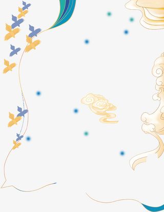 祥云喜鹊节日边框免抠
