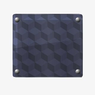 蓝色几何玻璃板免抠