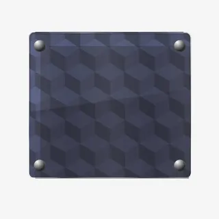 蓝色几何玻璃板免抠