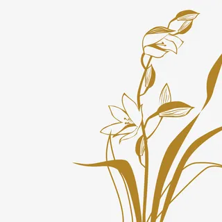 创意矢量金色花素材敬免抠