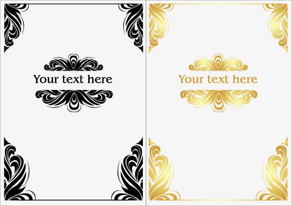 欧式花边花纹矢量素材免抠