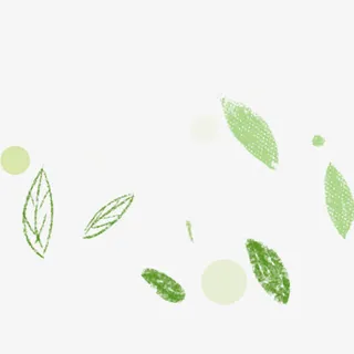 卡通绿叶漂浮免抠