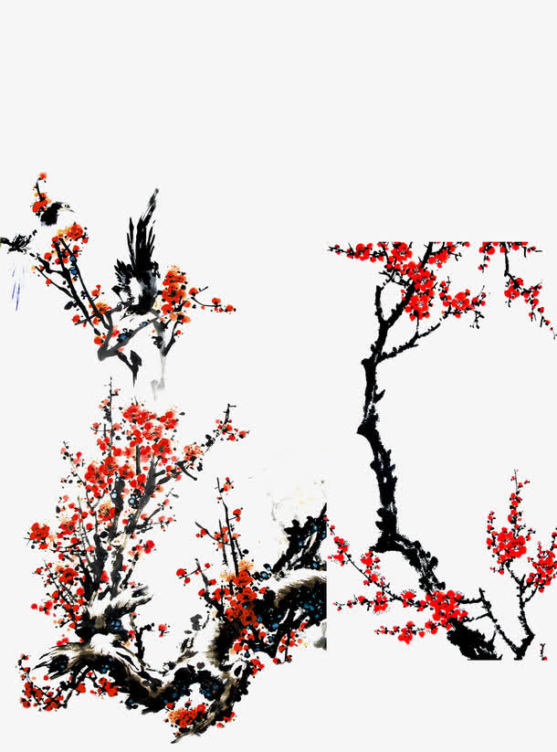 水墨梅花免抠