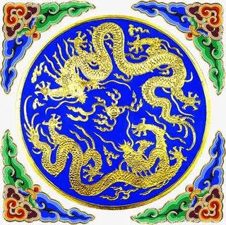 中秋节中国风龙纹海报免抠