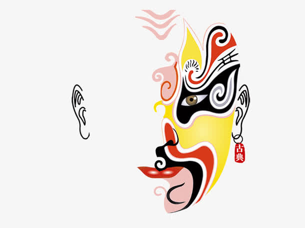 中国风古代脸谱免抠