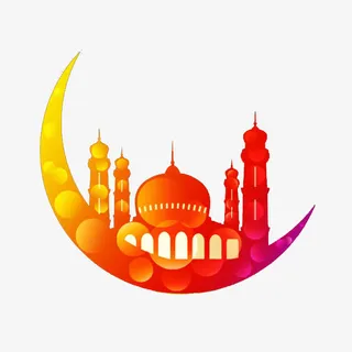 斋月节月亮造型宣传图案免抠