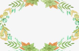 春季手绘花环装饰边框免抠