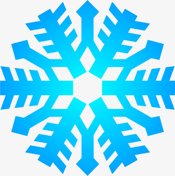 小清新蓝色雪花免抠