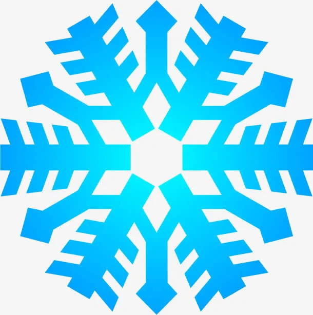 小清新蓝色雪花免抠