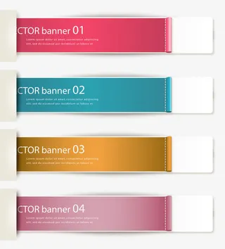 精致纸质banner矢量素材