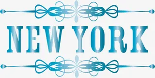 天蓝色欧式花藤边框免抠